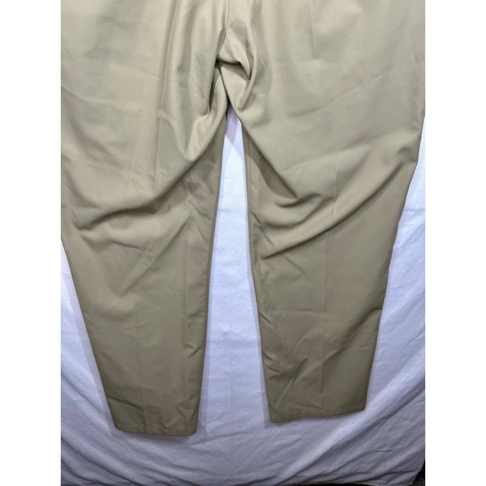 Haggar‎ H26 Dress Pants Khaki Beige Flat Front Comfort Waist 36x32